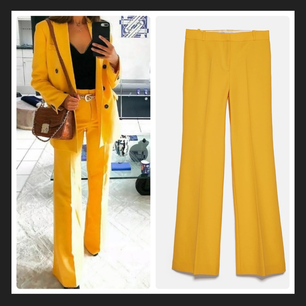 Zara Yellow Flare Pants